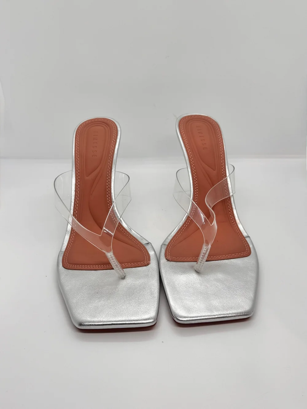 FINESSE Abigail Silver Perspex Thong Sandals/Size 8/NWB/MSRP 68
